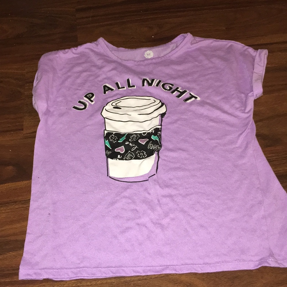 purple tee shirt
